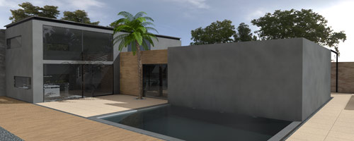 Cinema 4D-Kurs - Ergebnisse aus dem Cinema 4D-Kurs - Aussenraumvisualisierung - Ergebnis aus dem Einf�hrungskurs Architekturvisualisierung mit Cinema 4D 