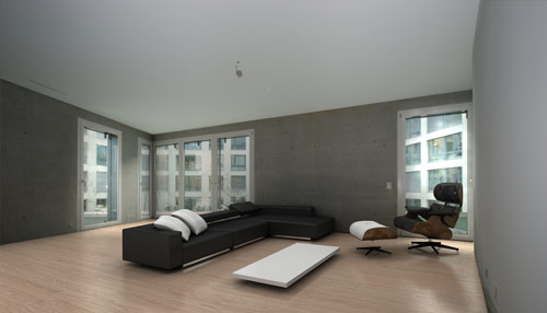 Cinema 4D Visualisierung - Ergebnisse aus dem Cinema 4D-Kurs - Compositing - Ergebnis aus dem Einf�hrungskurs Architekturvisualisierung mit Cinema 4D 